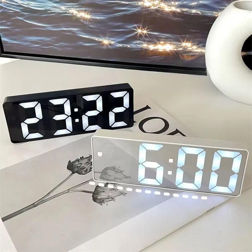 Dual Alarm Voice Control Digital Alarm Clock Adjustable Desktop Clock  Living Room