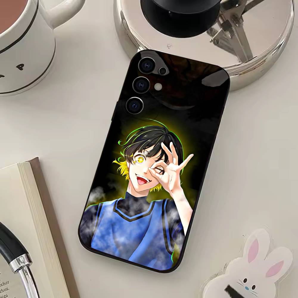 Anime Trent B-Blue L-Lock Phone Case For Samsung S25,S24,S21,S22,S23,S30,Ultra,S20,Plus,Fe,Lite,Soft Black Cover