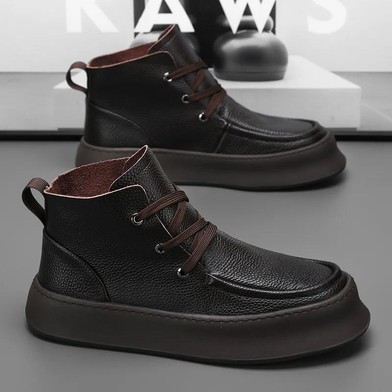 New Exquisite Luxury Men's Sneakers Fashion Casual Board Shoes with High Lift Thick Bottom and Height Increasing Running Shoes