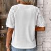 Lace Patchwork Round Neck Women's T-shirts