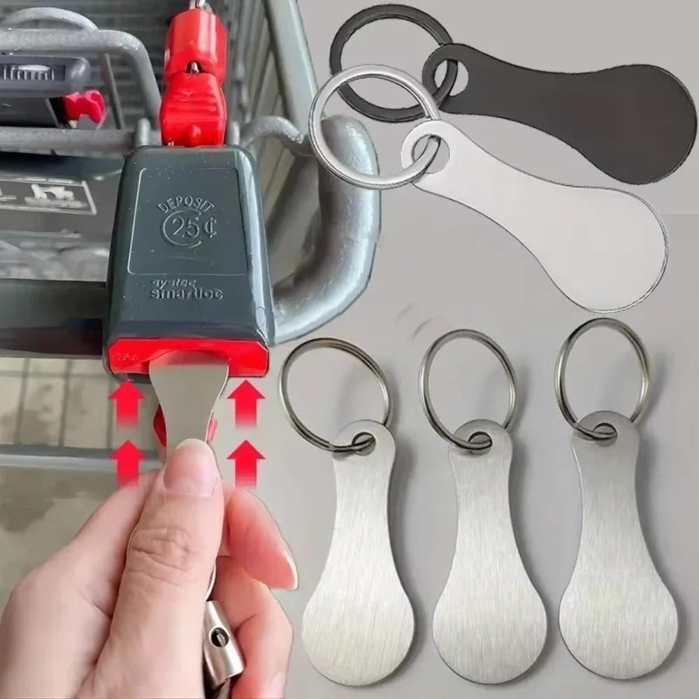 Removable Shopping Cart Token Mini Key Ring Durable Trolley Keychain  Supermarket Use