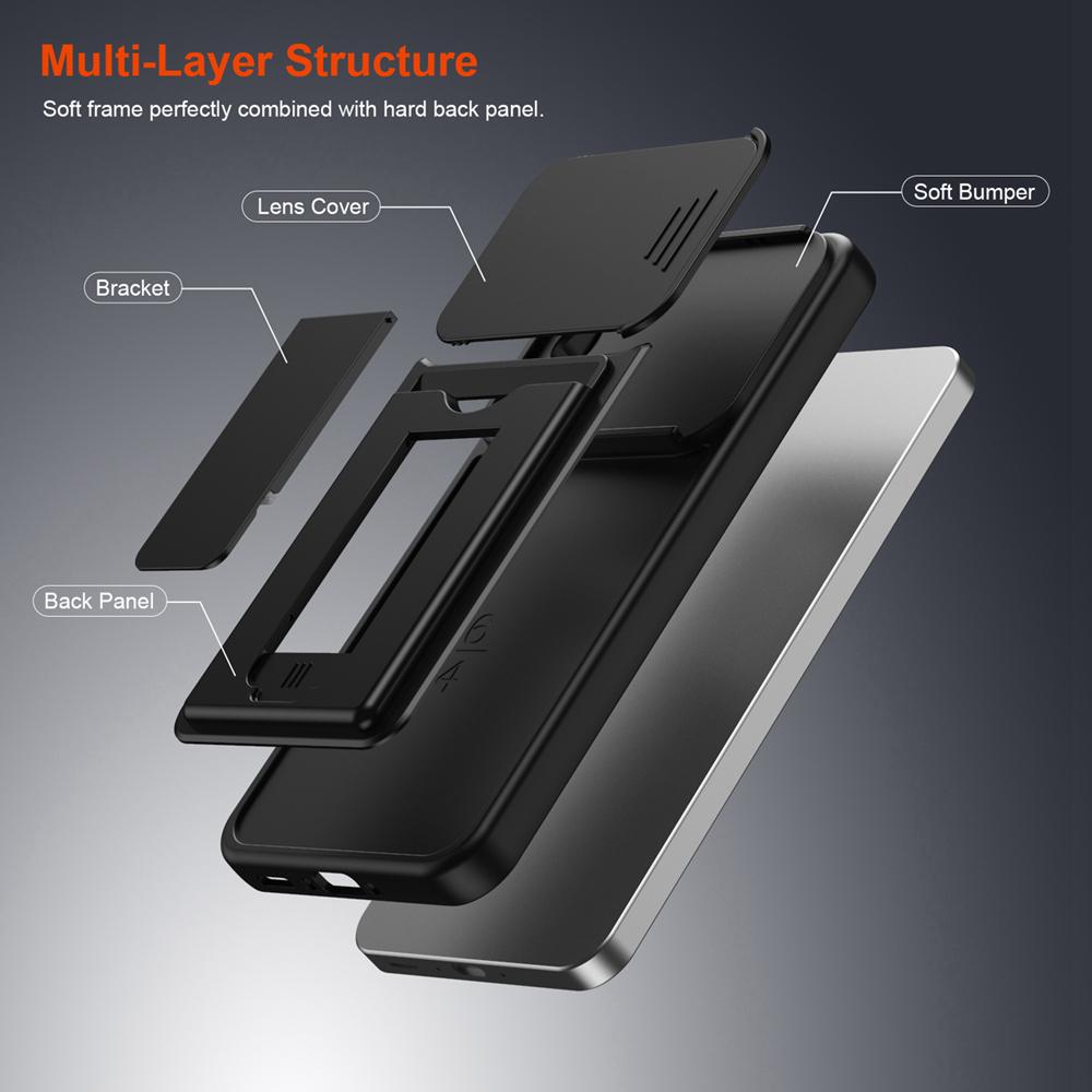 KEYSION Porte-cartes Sac Étui pour Téléphone pour Samsung Galaxy A57 5G A37 A27 A17 5G Protection Coulissante pour Appareil Photo Support Coque antichoc