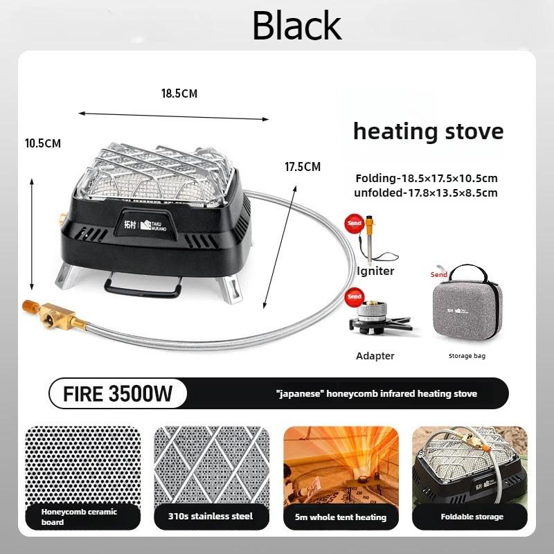 Outdoor Gas Camping Stove Head Camping Winter Heating Mini Portable Infrared Mountain Stove Heating Stove