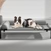 Breathable Raised Dog Bed Outdoor Cooling Pet Cot With L Shape Pillow Steel Frame Chew Resistant Washable For Medium Dog