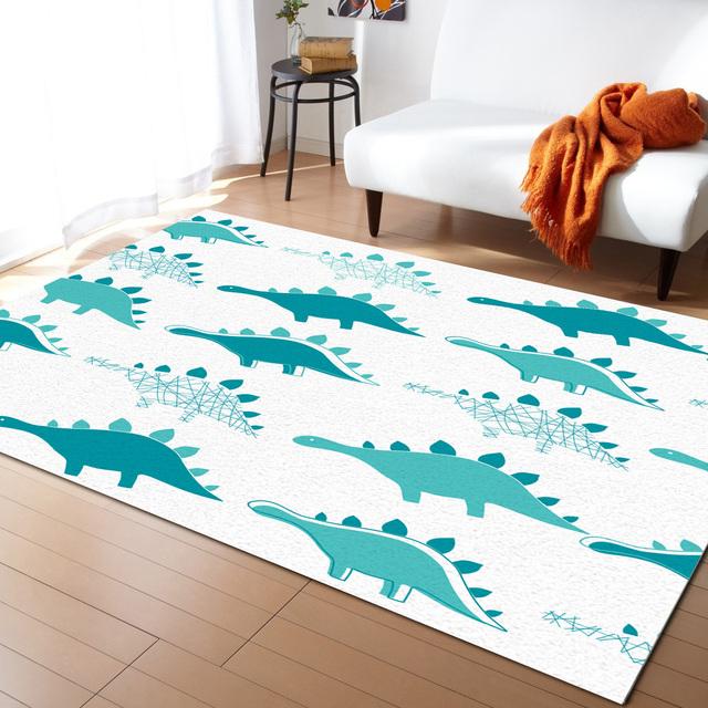 Cartoon Dinosaur Carpets for Living Room Home Decor Children's Room Anti-slip Crawling Mat Bedroom Bedside Foot Pad Doormat