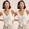 RR & II Linen Vest Top Foreign Trade Big Brand Withdraw from Cupboard Brand Women clothes Fan Luo Fano Export U-Collar Cotton and Linen