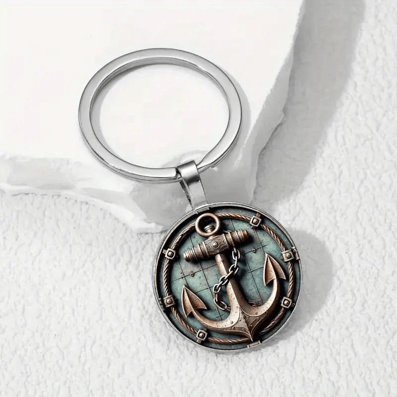 Retro Anchor Time Gem Keychain – European & American Fashion Alloy Pendant for Bags & Cars