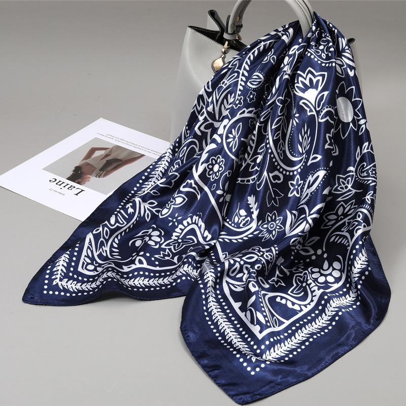 90 Square Scarves, Silk Scarves, Women's New Spring and Summer High-end Sense Versatile, Thin Scarves, Shawls Outside