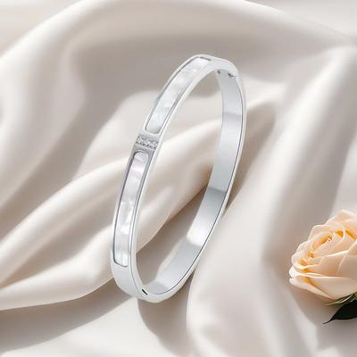 Bracelet en Nacre Rose pour Femme Trois Boucles Simples à la Mode Tempérament Bracelet