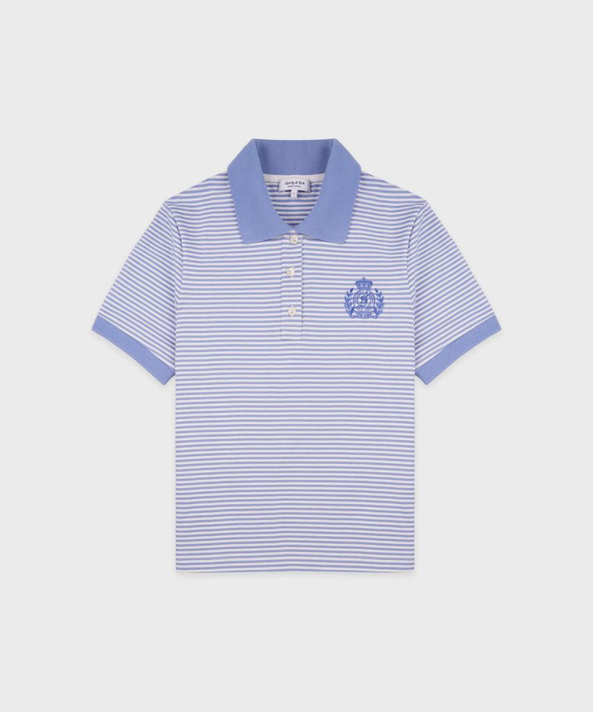 SPORTY&RICH Ny Crest Prep Polo Shirt Periwinkle R265Aw2004