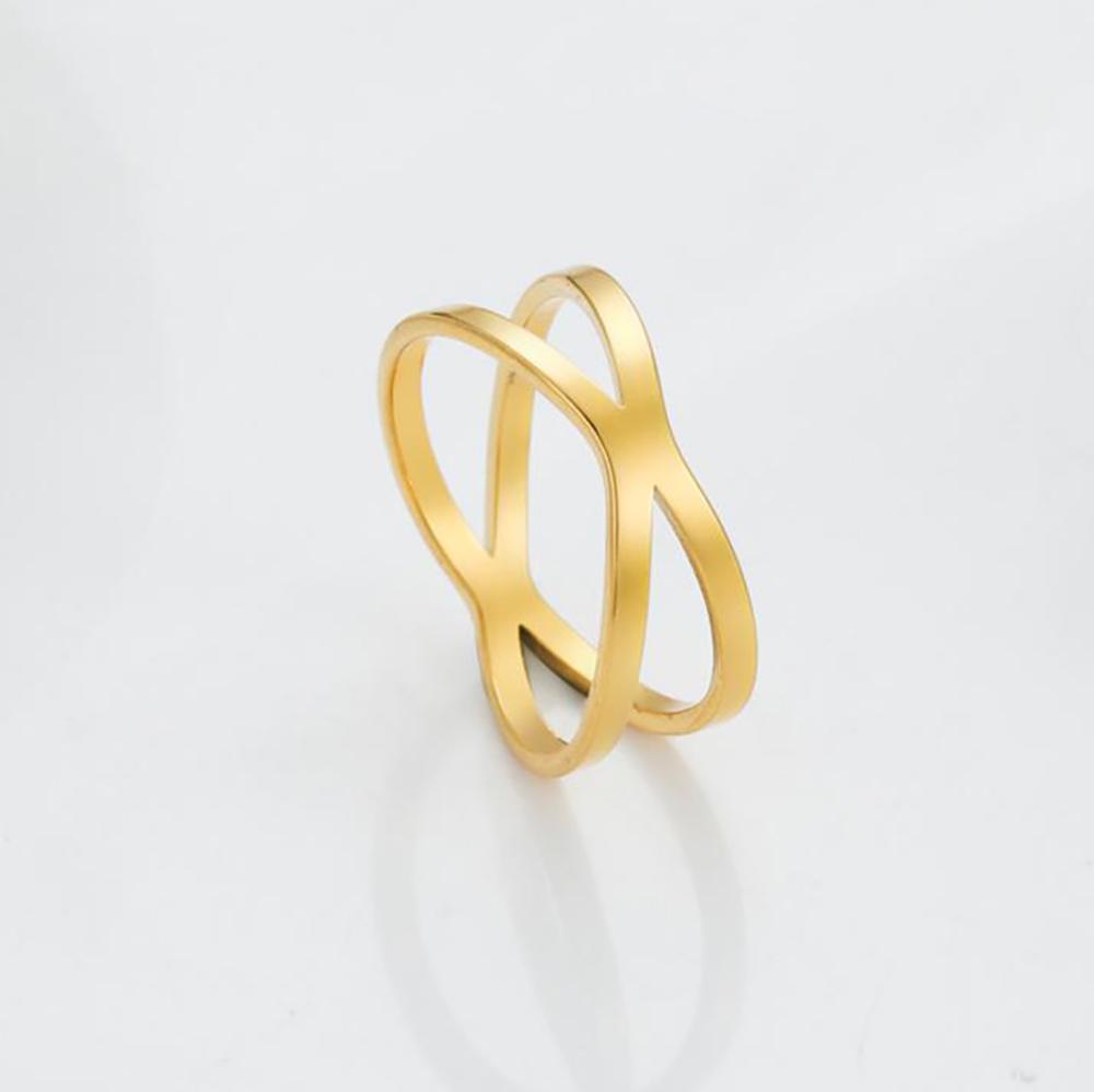 Cross Gold Women's Rings Stainless Steel Wedding Engagement Casual Ring Female Jewelry Gift for Lover