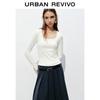 UR Women's Square Neck Short Slim Fit T-Shirt