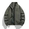Men Solid Color Stand Collar Casual Loose Fashion Outerwear Jacket