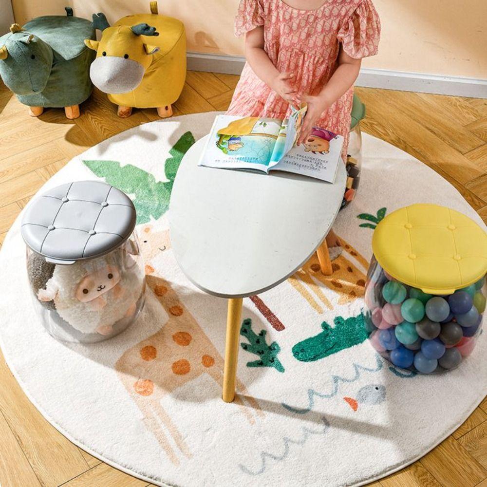 Multipurpose Plastic Round Stool Portable Children Storage Bench Easy Clean Storage Box Stool  Home