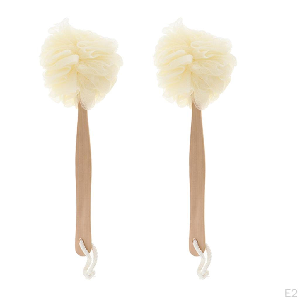 2Pcs Back Scrubber Bath Shower Mesh Sponge Exfoliating Body Wash Puff Clean