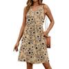 Women's V-neck Casual Beach Vacation Style Vintage Solid Color Sleeveless Splicing Dresses