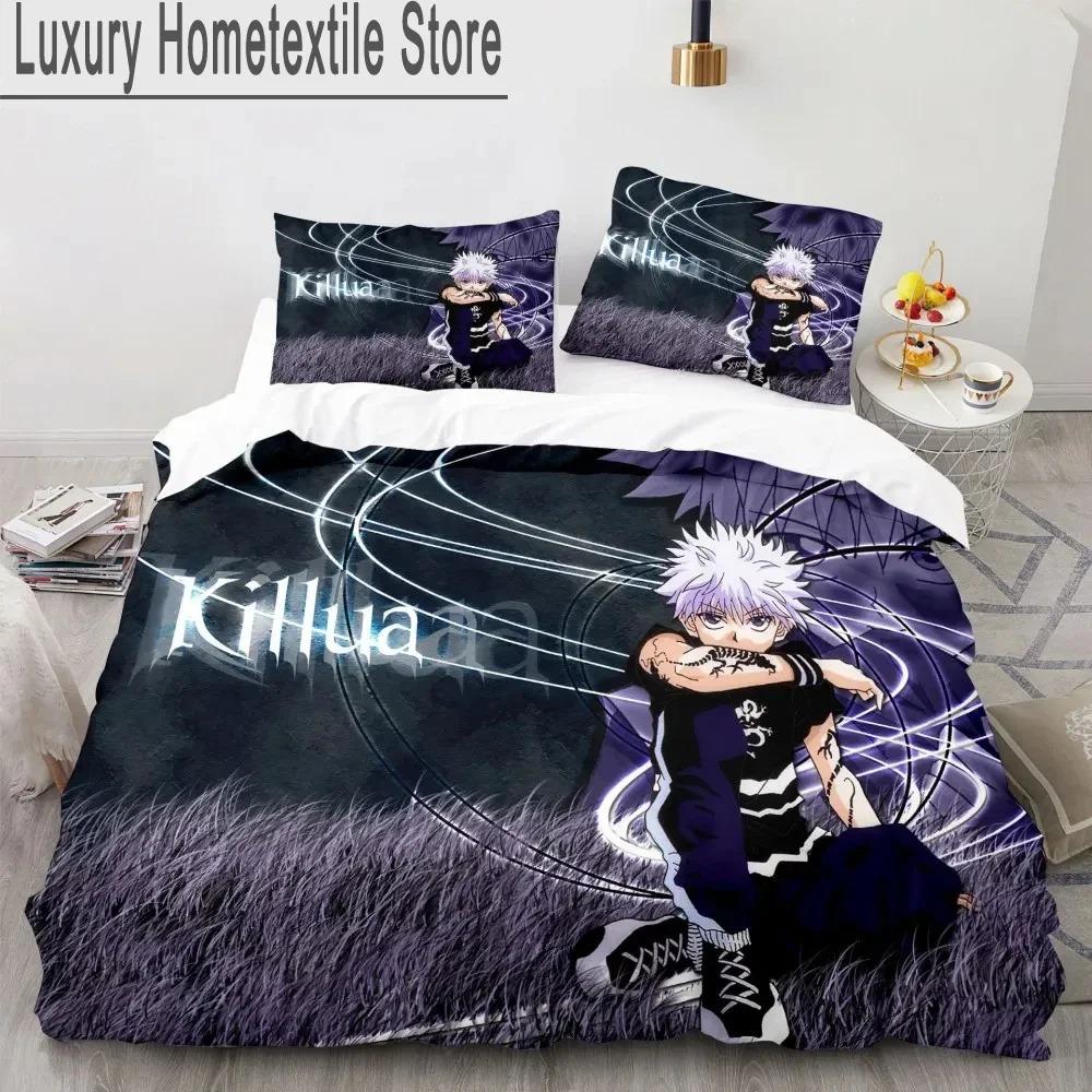 3d Anime Hunter X Hunter Bedding Set Duvet Cover Bed Set Quilt Cover Pillowcase Comforter king Queen Size Boys Adult Bedding Set