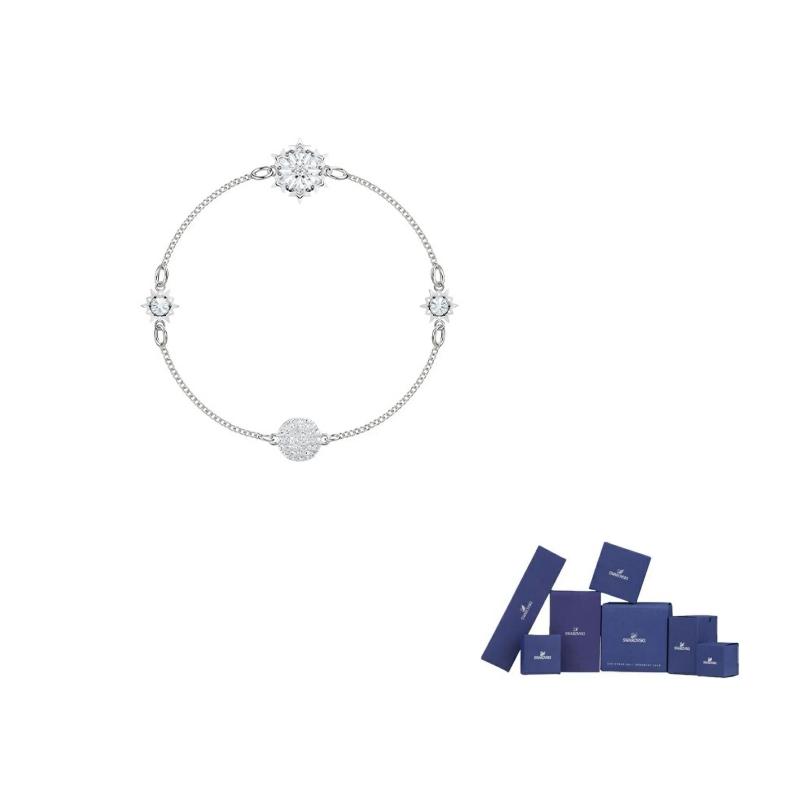Swarovski Rhodium plated Bracelets Womens White Medium Size-Original brand box