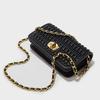 Spring and Summer New Korean Style Fashionable Pleated Small Square Bag Simple and Easy To Match Pearl Chain Small Bag Women's Fashionable Trend