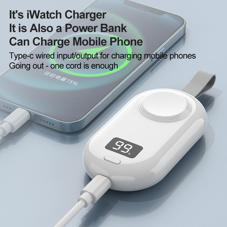 2in1 magnetisches Ladegerät 2500 mAh iWatch Ladegerät Powerbank