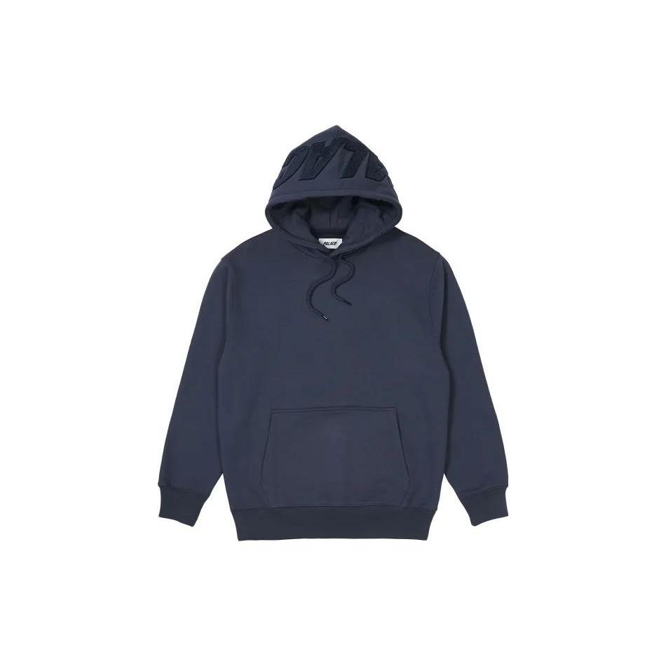 Palace Fw22 Spell Out Chenille Hooded Sweatshirt Men Hoodies Navy P23CS170