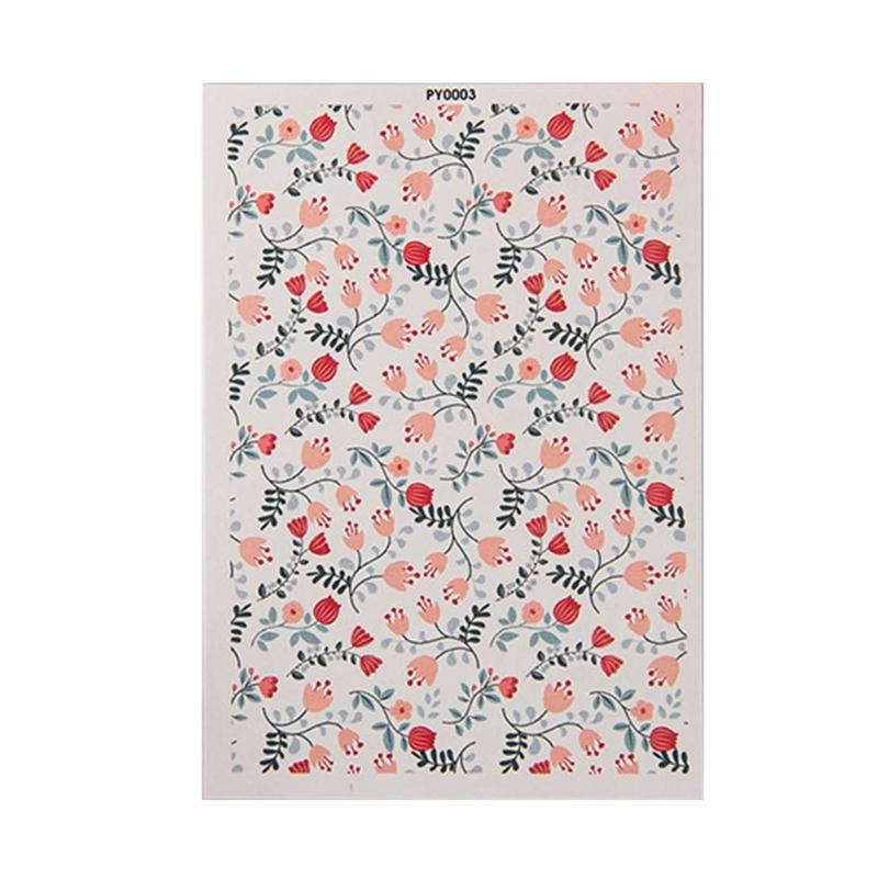 Clay Water Transfer Paper for DIY Clay Earring Jewelry, Floral Clay Transfer Sheet Flower Paper for Pottery Enamel Decal