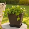 Succulent Herb Planters Square Resin Planter 10 Inch Large Plant Pot with Drainage Hole Modern Flower Pots for Living Room Decorative Garden Saucer