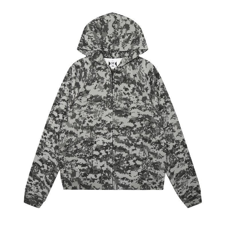 Unisex American Patchwork Batwing Sleeve Embroidered Fleece Hoodie and Casual Pants Set