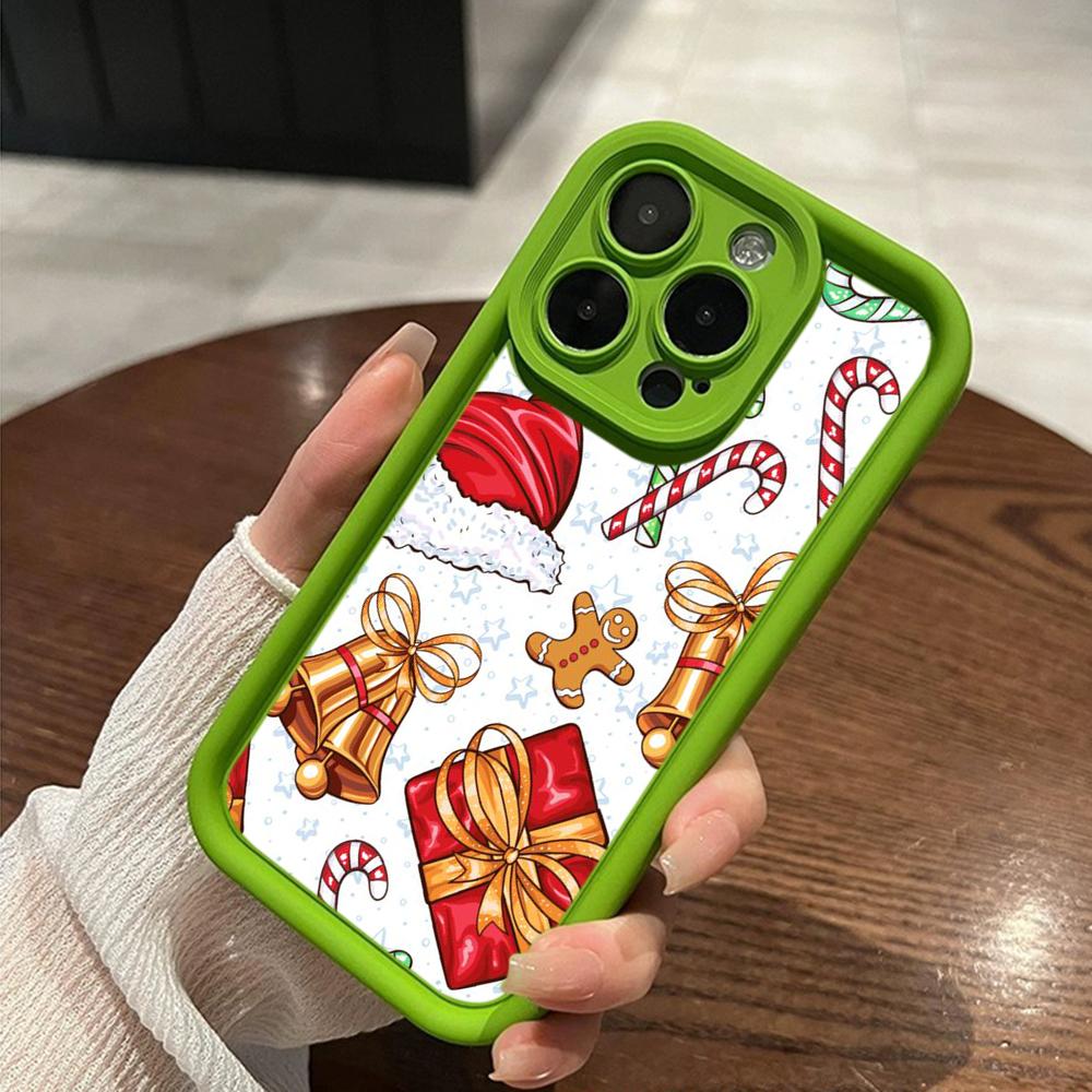 Ae106 Happy New Year Art Merry Christmas Phone Cases for iPhone 16 14 13 11 Pro Max 15 7 8 6s Plus 12 Mini XR XS Max Angel Eye Ladder Protective Cover