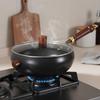 Uncoated Iron Wok Non Coating Chinese StirFry Pan for Home Cooks, Chefs, Restaurant 24CM Single