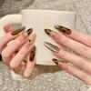 Maillard Smudges Cat's Eyes Purely Handmade Wearing Armor To Show White Ins Style Advanced Sense Autumn and Winter Nail Art Patch Fake Nails