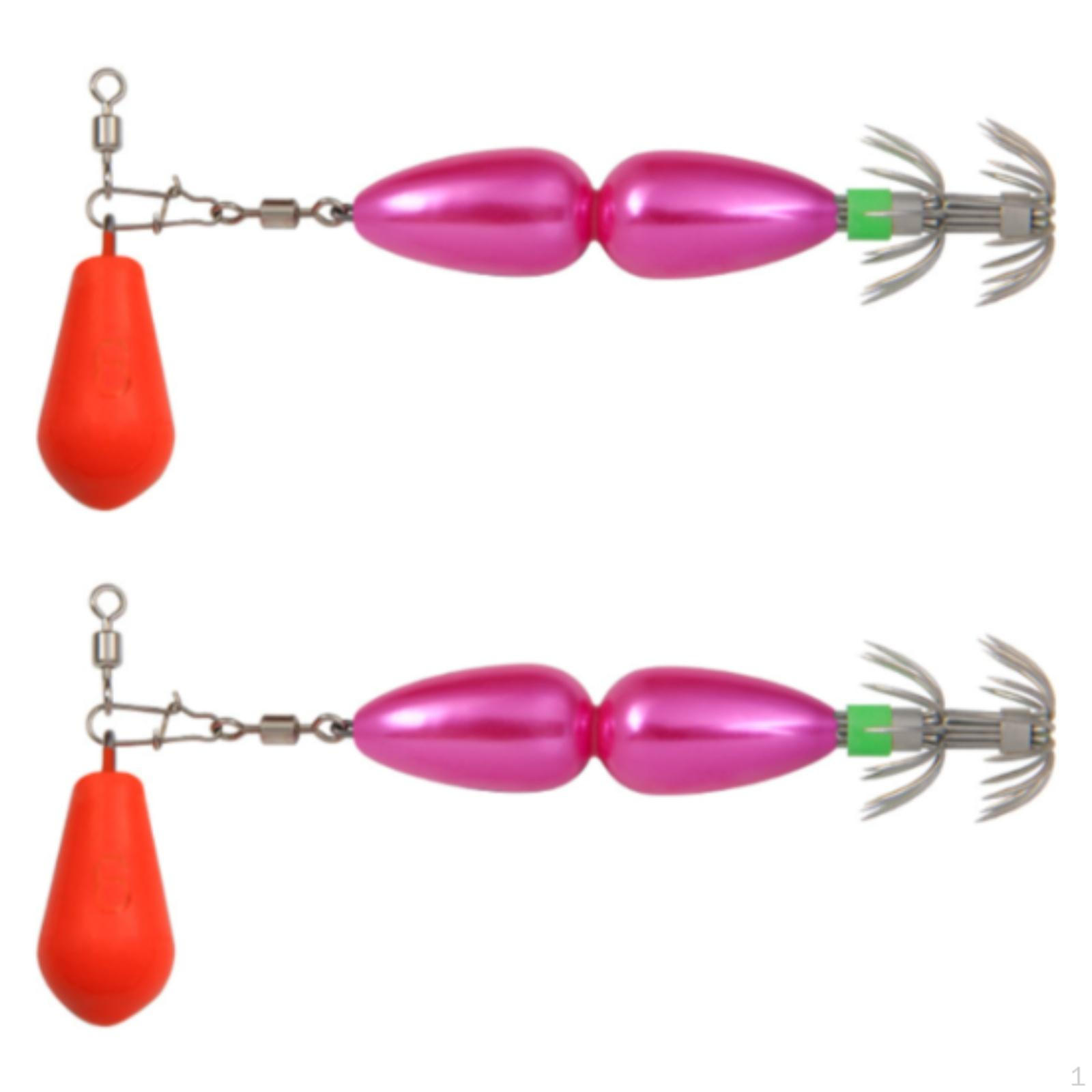 

2 упаковки крючков-приманок для кальмара для ловли осьминога Мягкая приманка Инструмент для троллинга Light Violet