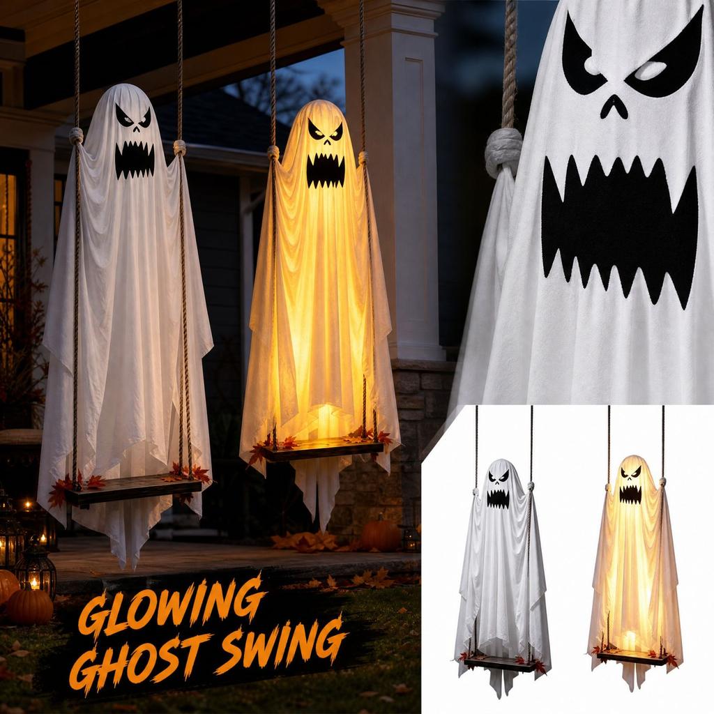 Cute Glowing Hanging Decoration with Remote Control for Porch and Yard