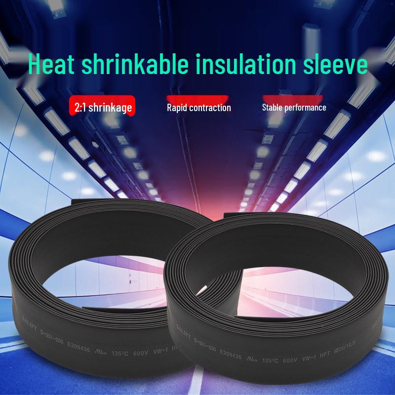 Smršťovací bužírka pro řadicí páky a rybářské pruty - Průhledná černá, Nehořlavá