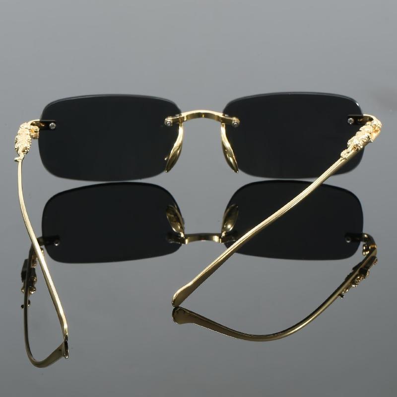 Metal Leopard Children's Face Small New Comfortable Retro Frameless Square Glasses