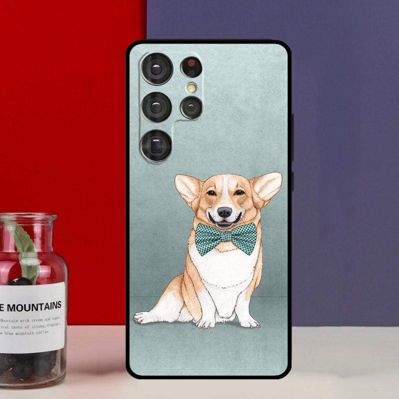 Corgi and Bubble Tea Funda Case For Samsung Galaxy S25 Ultra S9 S10 S20 S21 S22 Plus S23 FE S24 Ultra Phone Cover