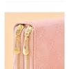 Wallet for women, long, European and American, shiny leather, double zipper handbag, large capacity, double-layer phone bag, frosted wrist wallet