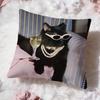 Cute Black Cat Cushion Cover Premium Comfort Reversible Pillow Cove -Two In One Design for Any Room & Car Interior