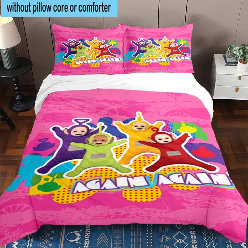 3PCS Teletu-bbies Celebrate Pride 3pcs Bedding,Including 3PCS Duvet Cover And 2pcs Pillowcases Perfect for Christmas,Ideal for Bedroom, Dormitory
