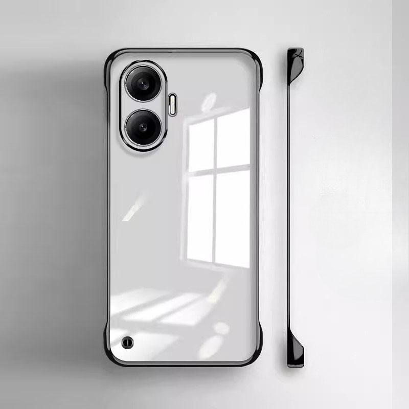 For Xiaomi Poco X7 Pro Electroplated Borderless Transparent Phone Case for Pocox7 Pocox7Pro PC Hard Shell Protective Cover For Poco x7 чёрный