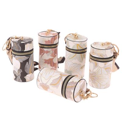 Vintage Mini Bucket Coin Purse Embroidery Lipstick Storage Bag Keychain Earphone Bag Small Bag Pendant Accessories