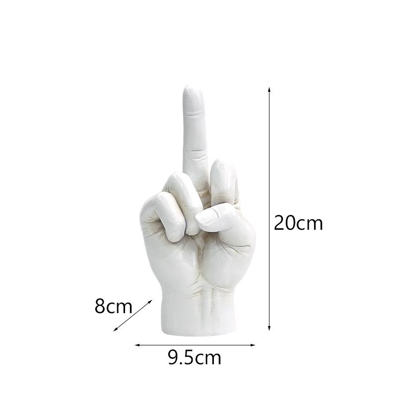 American Middle Finger Gesture Resin Sculpture for Creative Home Decor