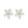 Atoztide New Exaggerated Colorful Flowers Earrings for Women Stainless Steel Zircon Flower Earring Romantic Wedding Jewelry Gift