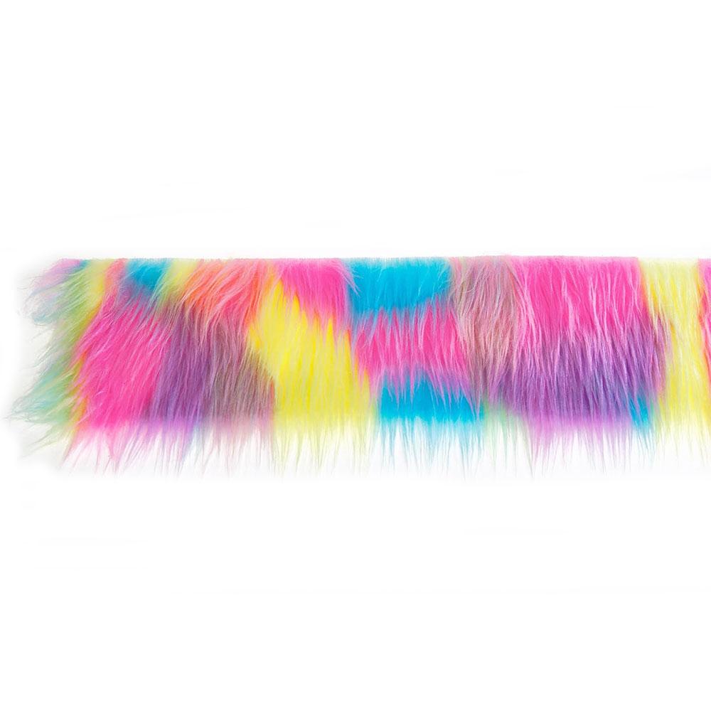 1.5M Multicolor Soft Plush Faux Fur Ribbon Trim DIY Costume & Home Decoration Sewing Tapes Fabric 9cm Width Bulk Craft Supplies