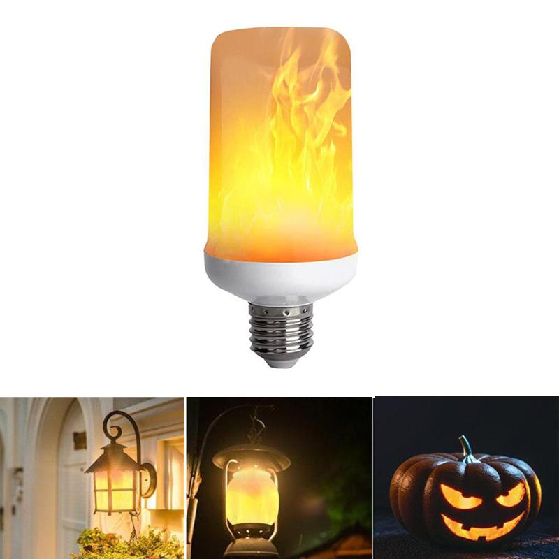 E14 E27 Flame Bulb LED Dynamic Flame Effect Light Bulb 9W 15W Corn Bulb AC110V 220V Creative Flickering Emulation Decor LED Lamp