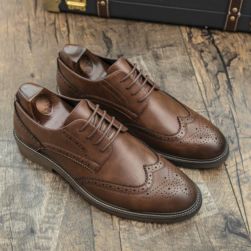 Handgefertigte Herren Wingtip Oxford Schuhe Graues Leder Brogue Herren Business Schuhe Klassischer Business Formaler Schuh für Herren Chaussure Hommes