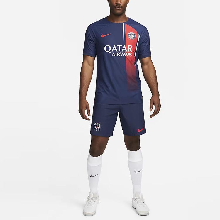 Nike Dri-FIT ADV Logo Solid Color Elastic Waist Straight Leg Shorts 22-23 Season Paris Saint-Germain Football Shorts Men Shorts Dark-Blue DX2630-410