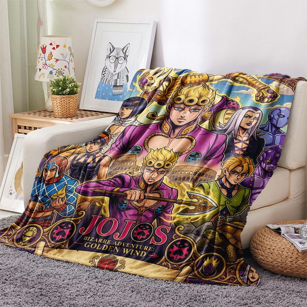 1 Stück Jojo's Bizarre Adventure Gemusterte Flanelldecke Geeignet für Alle Jahreszeiten Für Heimdekoration Wärme Und Komfort Geschenke Weihnachtsgeschenk