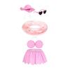 Summer Porch Goose Outfits Funny Goose Costume Set with Pool Float Swim Goggles Swinsuits Hawaiian Luau Style Bikini Set for Outdoor Patio Lawn Decor