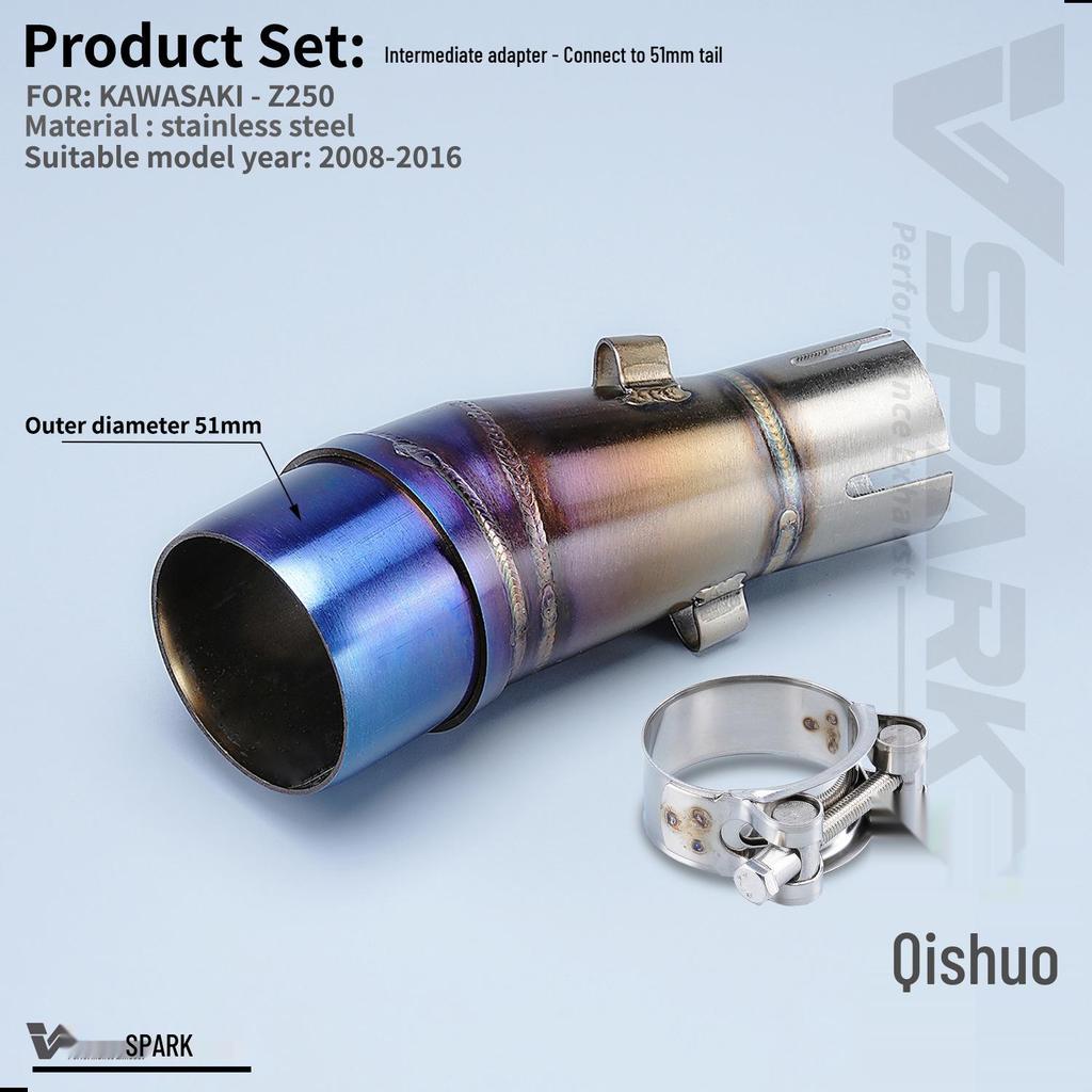 Stainless Steel Front Section for Kawasaki NINJA250/Z250/Z300 Exhaust Mid-Pipe